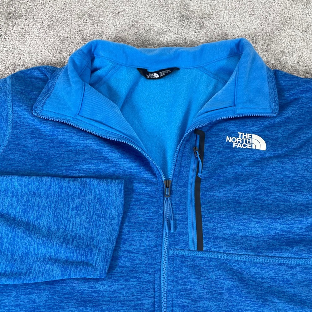 North Face Full Zip Jacket Mens XL Canyonlands Fleece  Blue Heather Performance